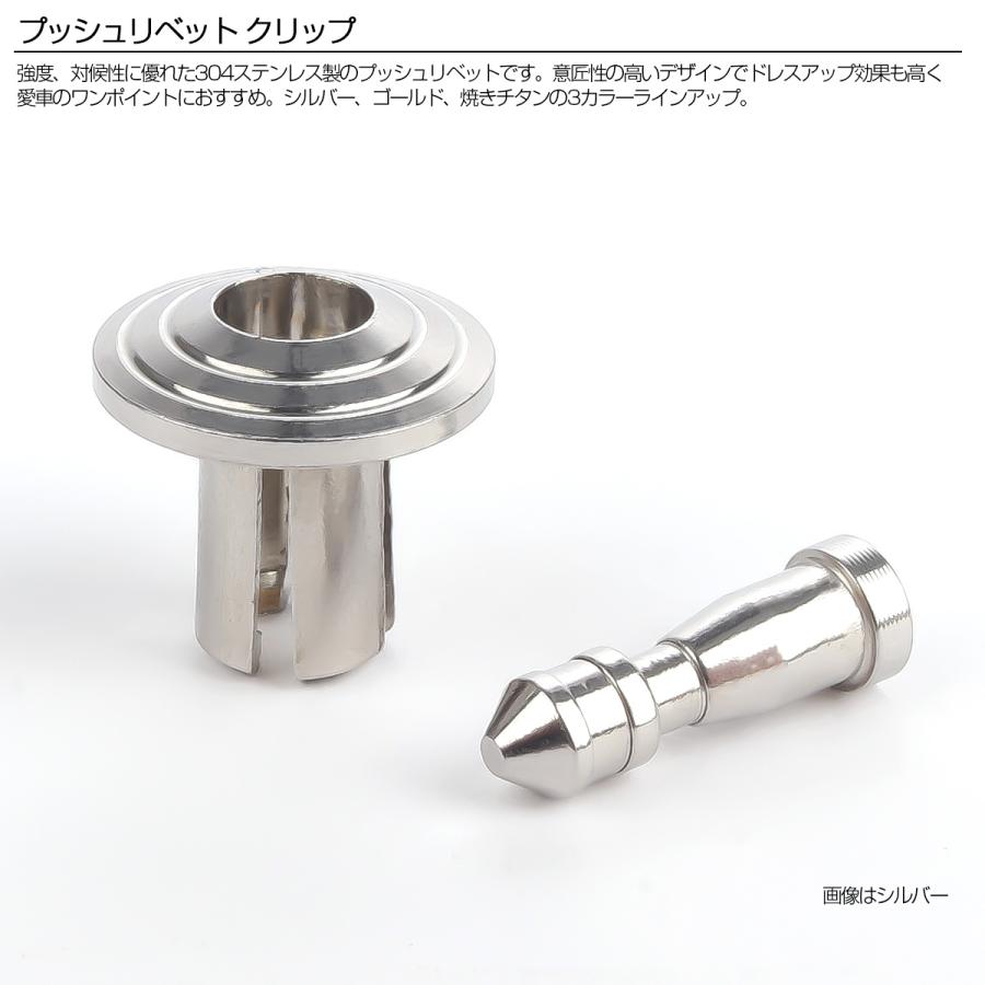 プッシュリベット 6Φ 6mm クリップ ファスナー リベット ステンレス