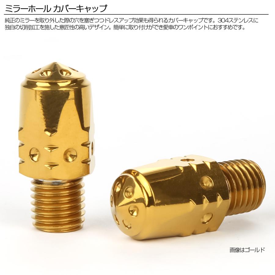 M10 ミラーホール カバーキャップ ボルト バレット シルバー 正ネジ 正ネジ 2本セット TH0632 | ブランド登録なし | 02