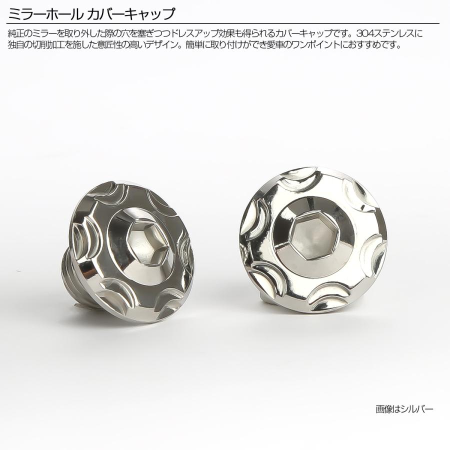 M10 ミラーホール カバーキャップ ボルト スノー シルバー 正ネジ 2本