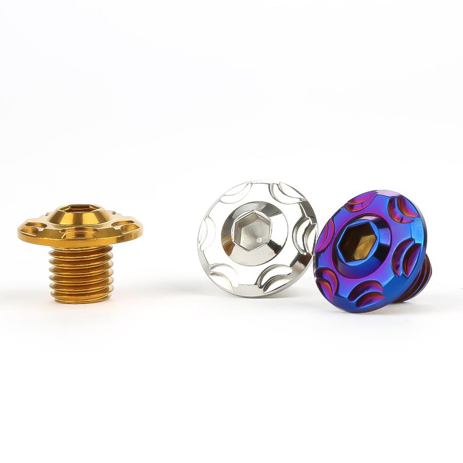 M10 ミラーホール カバーキャップ ボルト スノー ゴールド 正ネジ 2本