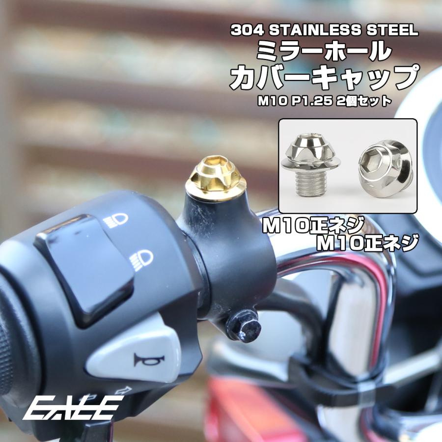 M10 ミラーホール カバーキャップ ボルト シルバー 正ネジ 2本セット