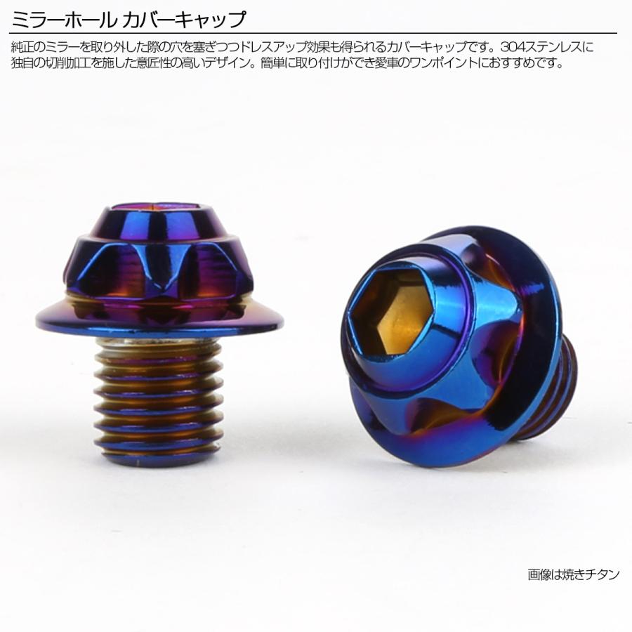 M10 ミラーホール カバーキャップ ボルト ゴールド 正ネジ 逆ネジ 2本