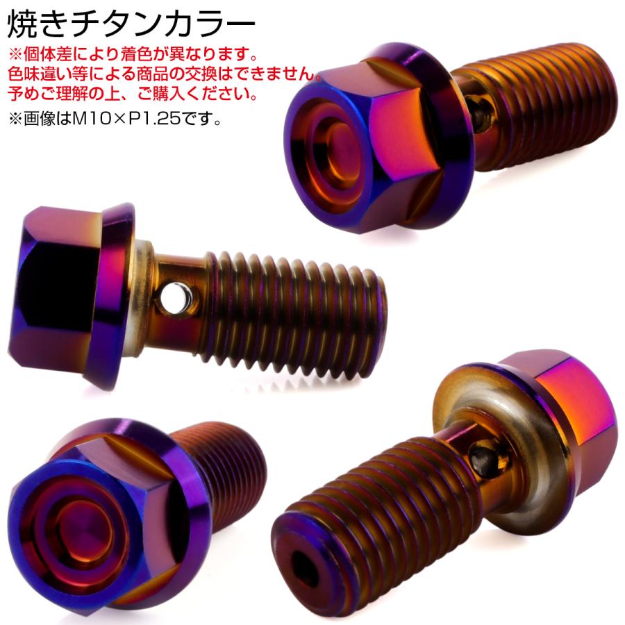 バンジョーボルト M10 P1.25 フランジ付き 六角 へキサゴンヘッド CNC SUS304 ステンレス 焼きチタン TH0779 | ブランド登録なし | 02