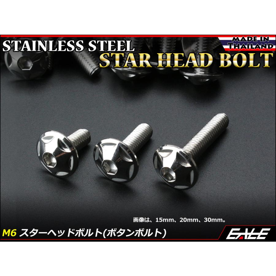 M6×20mm P1.0 スターヘッドボルト シルバー ボタンボルト ステンレス削り出し TR0011 | ブランド登録なし | 01