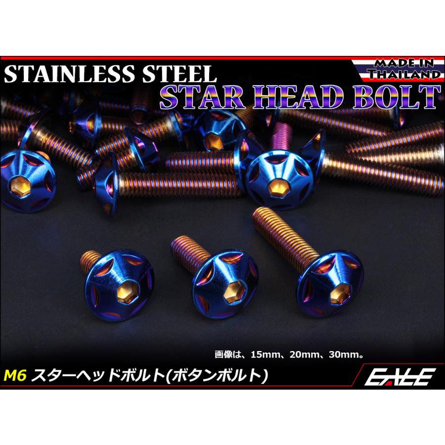 M6×12mm P1.0 スターヘッドボルト 焼きチタン カラー ボタンボルト ステンレス削り出し TR0037 | ブランド登録なし | 01