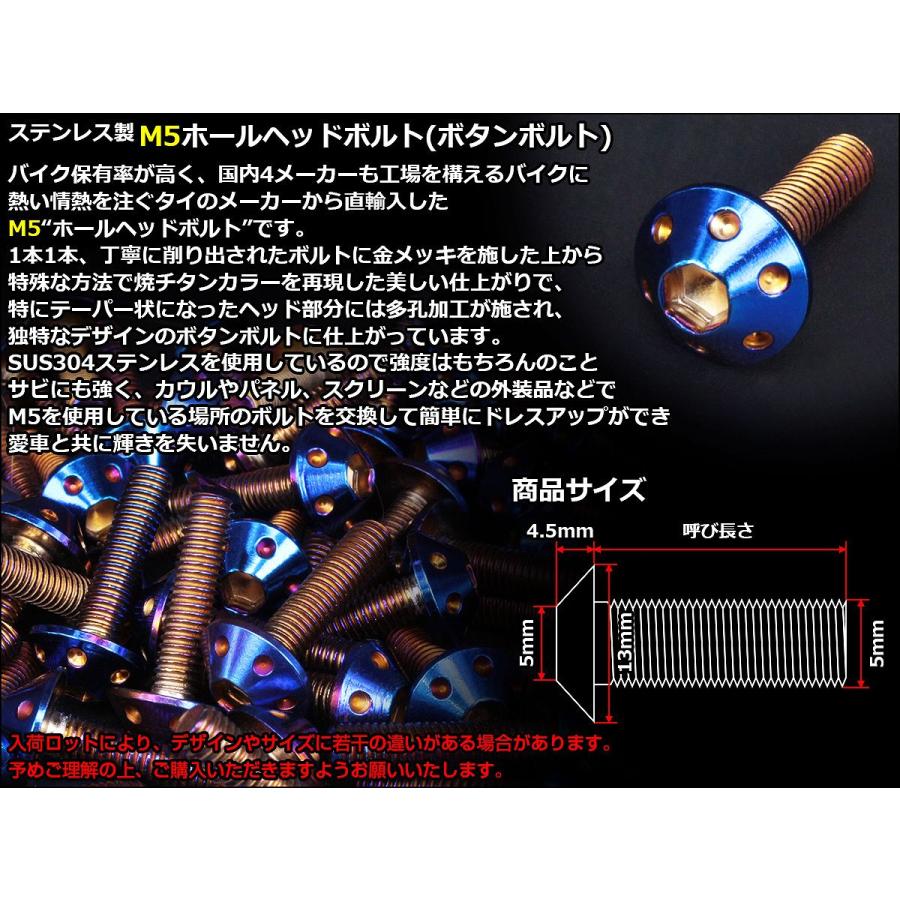 ボタンボルト M5×25mm P0.8 ホールヘッドボルト 六角穴 SUS304 ステンレス削り出し 焼きチタンカラー TR0077 | ブランド登録なし | 02