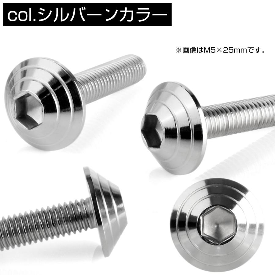 M6×25mm シェルヘッドボルト ボタンボルト ステンレス削り出し シルバー TR0096 | ブランド登録なし | 02