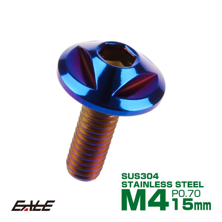 ボタンボルト M4×15mm P0.7 トライアングルヘッド フランジ付 六角穴 SUS304 ステンレス製 焼きチタン TR0156 | ブランド登録なし