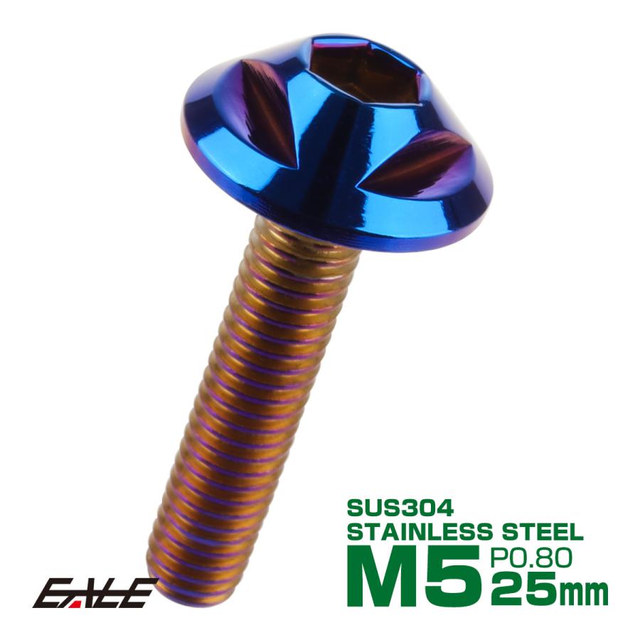 ボタンボルト M5×25mm P0.8 トライアングルヘッド フランジ付 六角穴 SUS304 ステンレス製 焼きチタン TR0161 | ブランド登録なし
