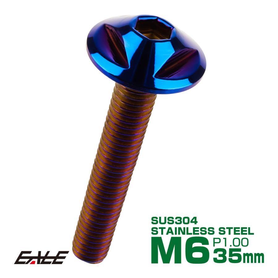 ボタンボルト M6×35mm P1.0 トライアングルヘッド フランジ付 六角穴 SUS304 ステンレス製 焼きチタン TR0168 | ブランド登録なし