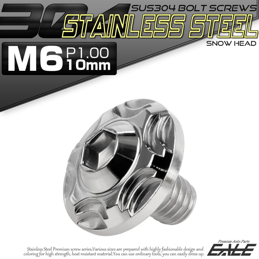 SUS304 フランジ付 ボタンボルト M6×10mm P1.0 六角穴  シルバー スノーヘッド ステンレス製 TR0260 | ブランド登録なし | 01