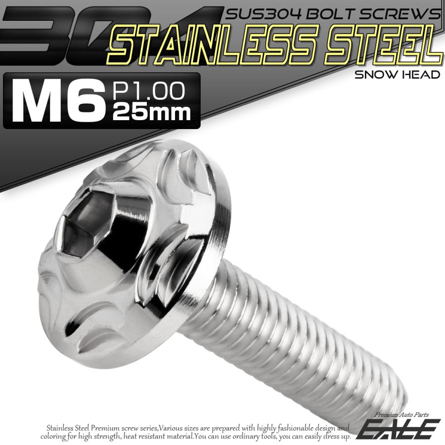 SUS304 フランジ付 ボタンボルト M6×25mm P1.0 六角穴  シルバー スノーヘッド ステンレス製 TR0264 | ブランド登録なし | 01