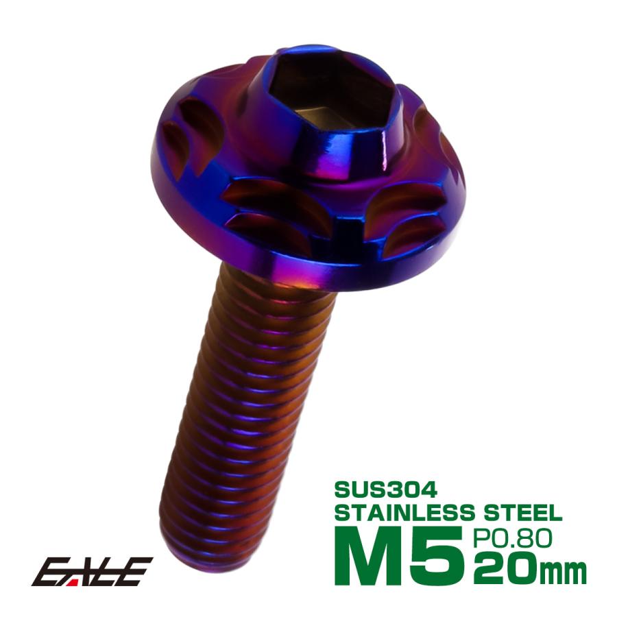 SUS304 フランジ付 ボタンボルト M5×20mm P0.8 六角穴  焼きチタン スノーヘッド ステンレス製 TR0286 | ブランド登録なし