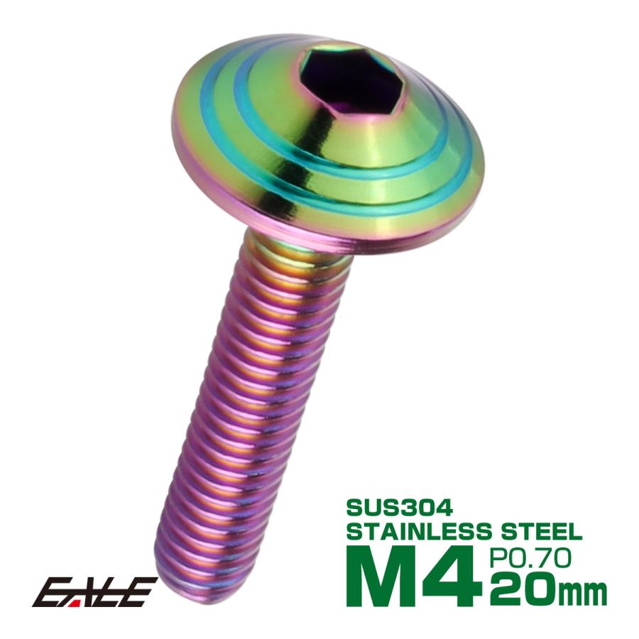 M4x20mm P0.7 シェルヘッドボルト ボタンボルト ステンレス削り出し レインボーグリーン TR0329 | ブランド登録なし
