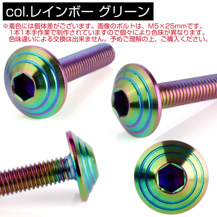 M6x20mm P1.00 シェルヘッドボルト ボタンボルト ステンレス削り出し レインボーグリーン TR0337 | ブランド登録なし | 02