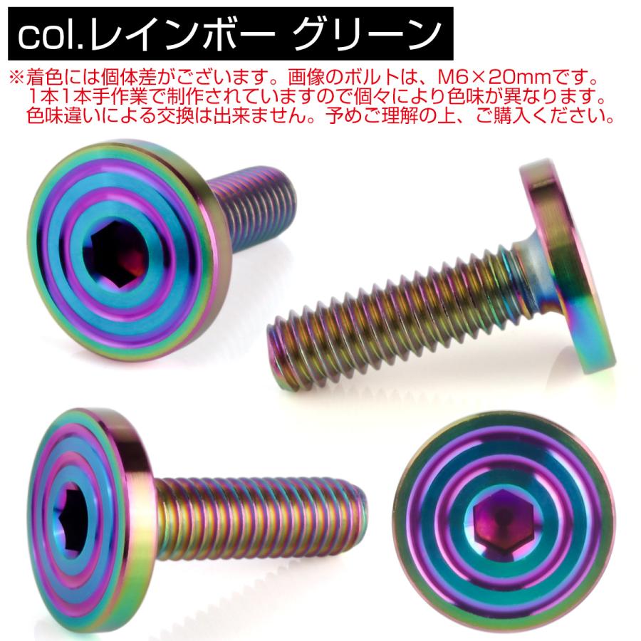 4×20mm P0.7 シェルヘッド フラット ステンレスボルト 六角穴付 マットタイプ SUS304 レインボーグリーン TR0343 | ブランド登録なし | 02
