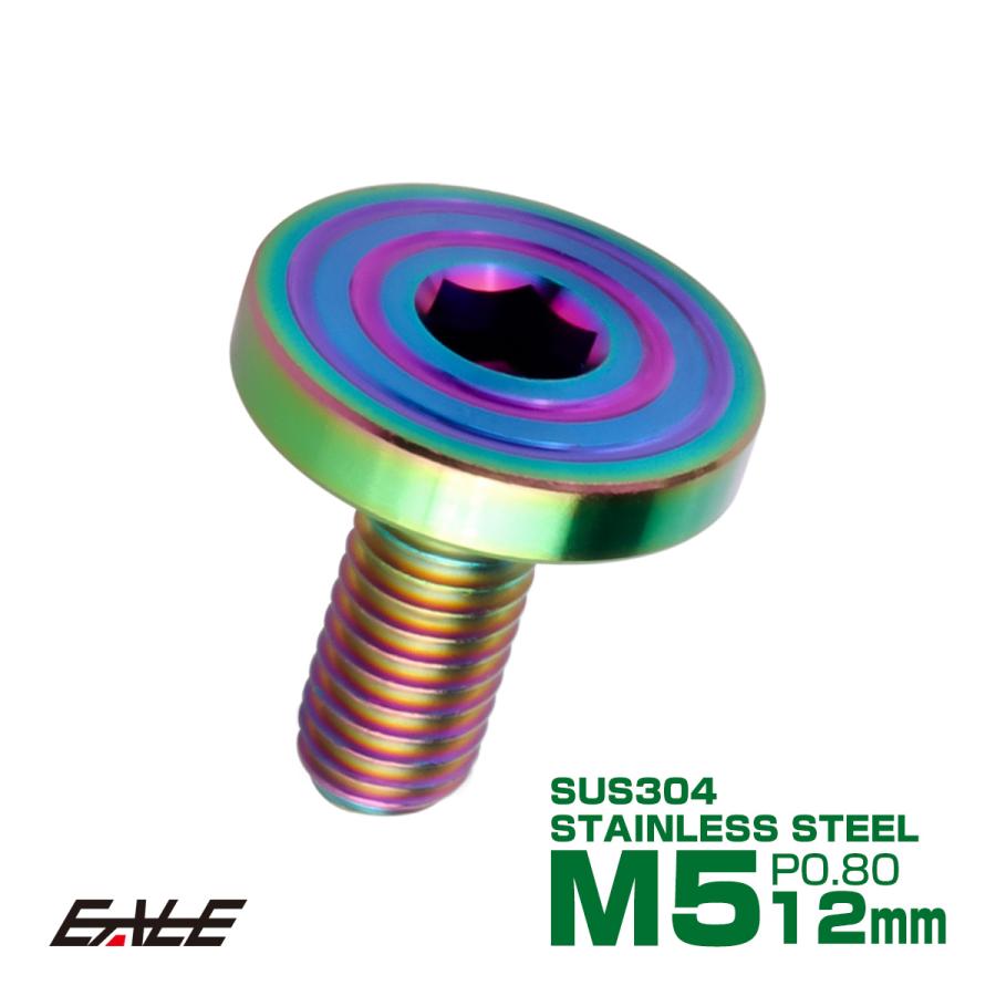 5×12mm P0.7 シェルヘッド フラット ステンレスボルト 六角穴付 マットタイプ SUS304 レインボーグリーン TR0344 | ブランド登録なし