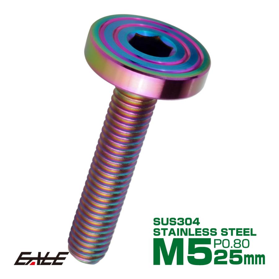 5×25mm P0.7 シェルヘッド フラット ステンレスボルト 六角穴付 マットタイプ SUS304 レインボーグリーン TR0347 | ブランド登録なし