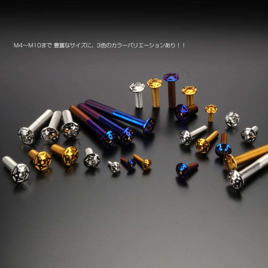 ボタンボルト スターホールヘッド M8×25mm P1.25 フランジ付 六角穴 SUS304 ステンレス  ゴールド TR0437 | ブランド登録なし | 03