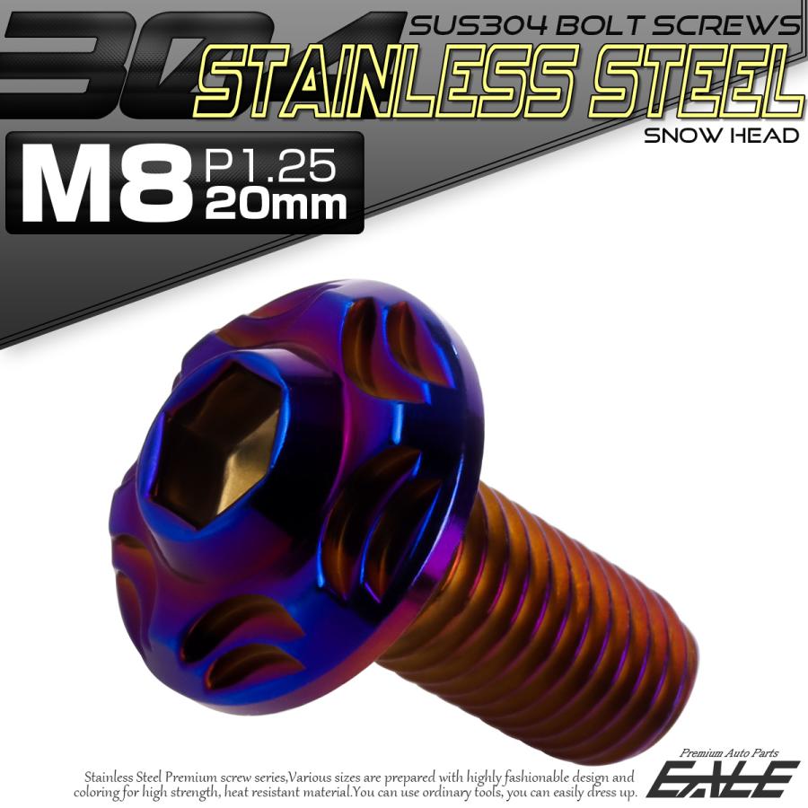 SUS304 フランジ付 ボタンボルト M8×20mm P1.25 六角穴  焼きチタン スノーヘッド ステンレス製 TR0488 | ブランド登録なし | 01