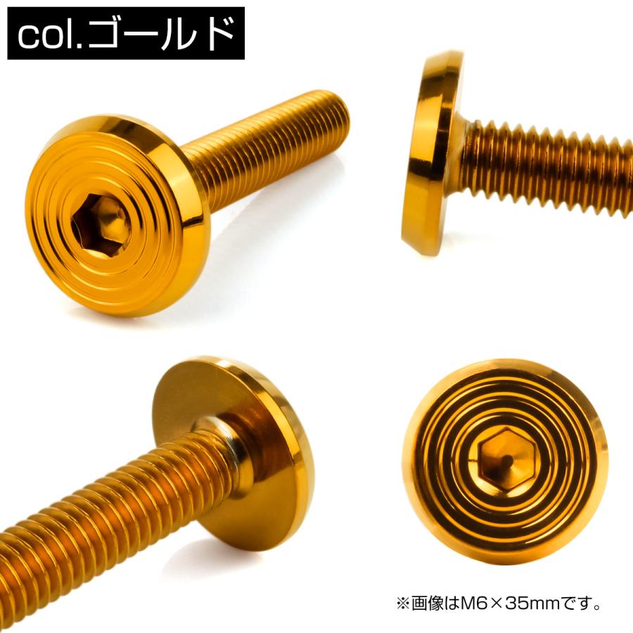 ステンレスボルト M4×15mm P0.7 シェルヘッド フラット 六角穴付 ボタンボルト SUS304 ゴールド TR0777 | ブランド登録なし | 02