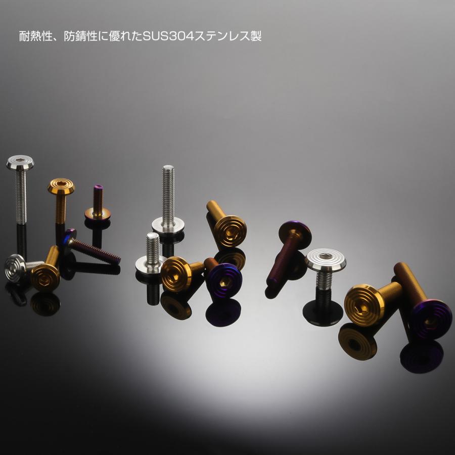 ステンレスボルト M6×12mm P1.0 シェルヘッド フラット 六角穴付 ボタンボルト SUS304 ゴールド TR0788 | ブランド登録なし | 03
