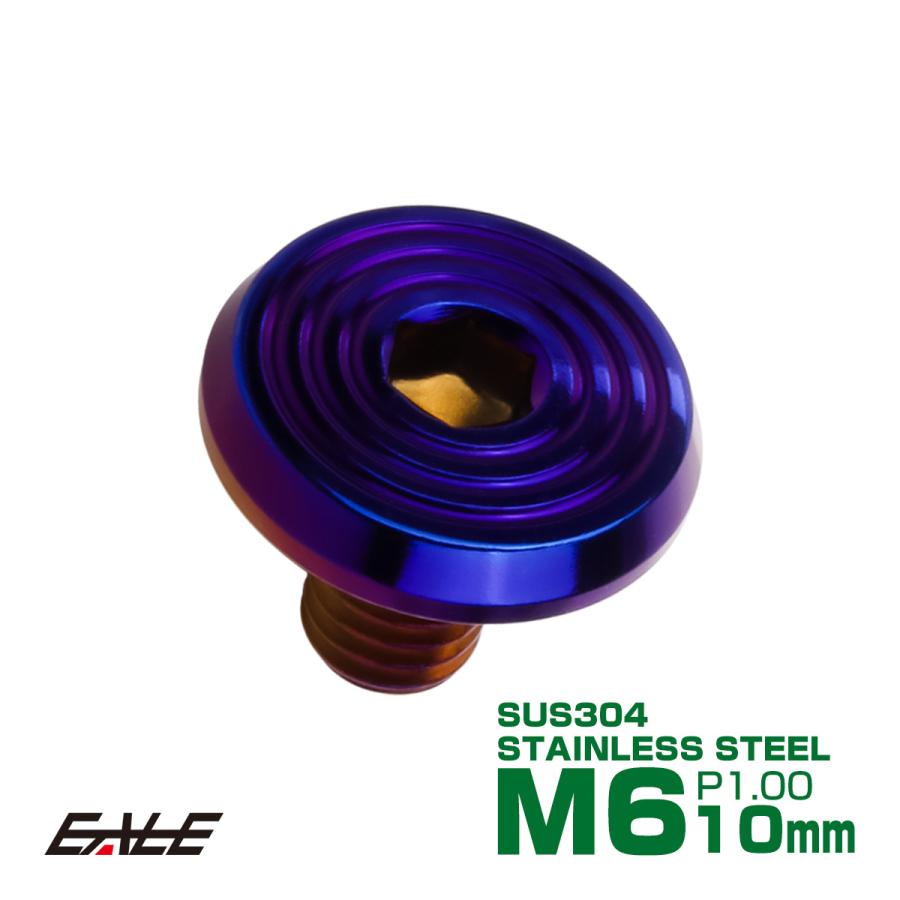 ステンレスボルト M6×10mm P1.0 シェルヘッド フラット 六角穴付 ボタンボルト SUS304 焼きチタンカラー TR0806 | ブランド登録なし