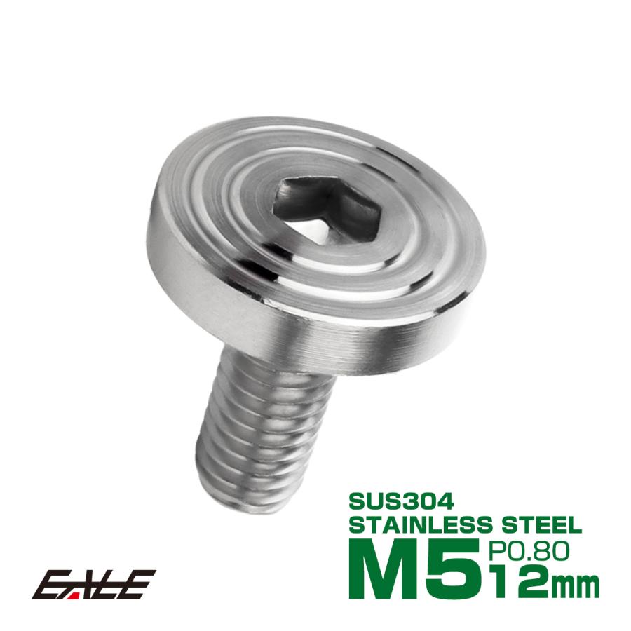 5×12mm P0.8 シェルヘッド フラット ステンレスボルト 六角穴付 マットタイプ SUS304 シルバー TR0819 | ブランド登録なし