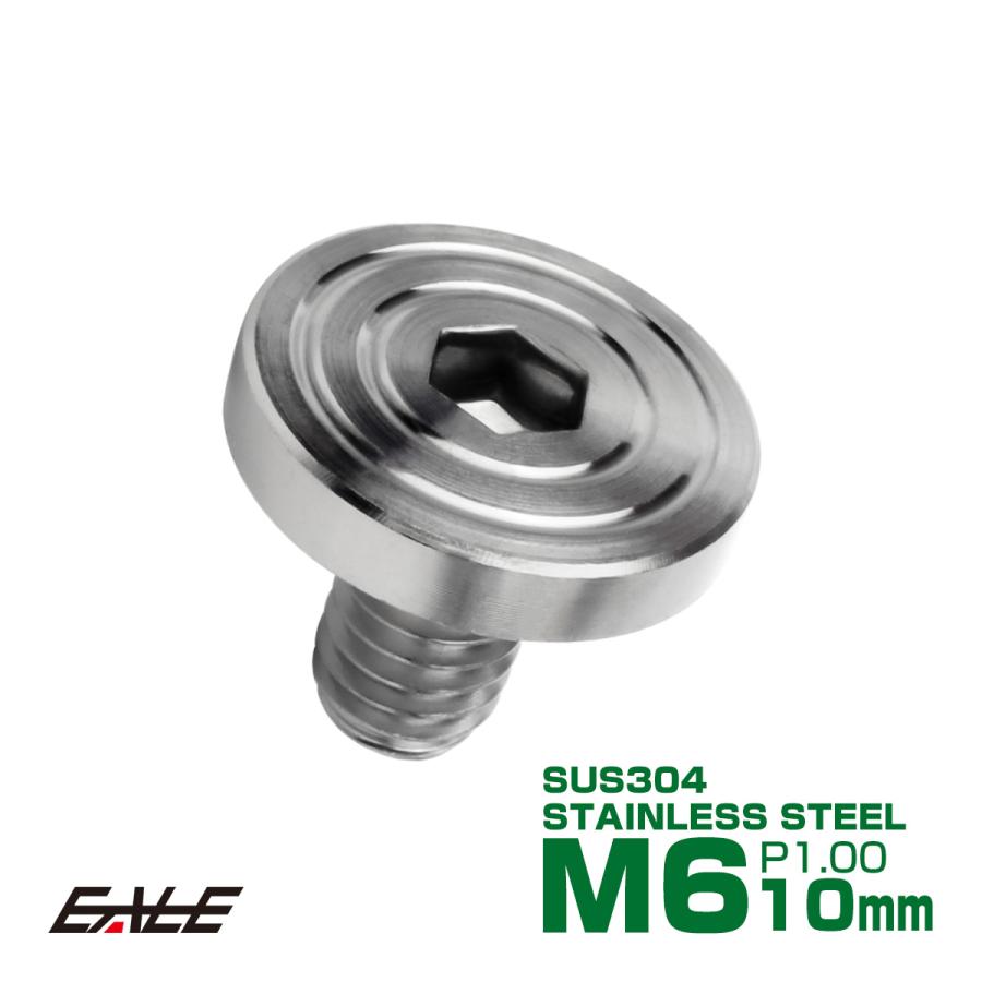 6×10mm P1.0 シェルヘッド フラット ステンレスボルト 六角穴付 マットタイプ SUS304 シルバー TR0825 | ブランド登録なし