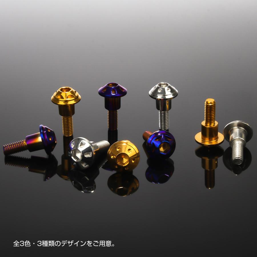 段付きボルト M6×22mm P1.0 円筒部直径9mm スターヘッド SUS304 ステンレス 六角穴 フランジボルト 焼きチタンカラー TR0879 | ブランド登録なし | 03