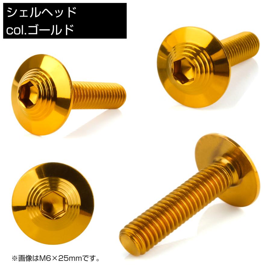 ボタンボルト M6×30mm P1.0 SUS304 ステンレス シェルヘッド 六角穴 フランジ付き ボルト ゴールド TR0918 | ブランド登録なし | 02
