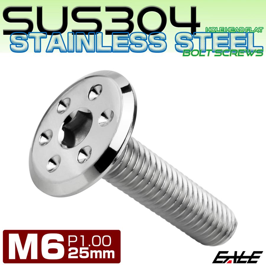 ステンレスボルト M6×25mm P1.0 ホールヘッド フラット 六角穴付 ボタンボルト SUS304 シルバー TR0949 | ブランド登録なし | 01