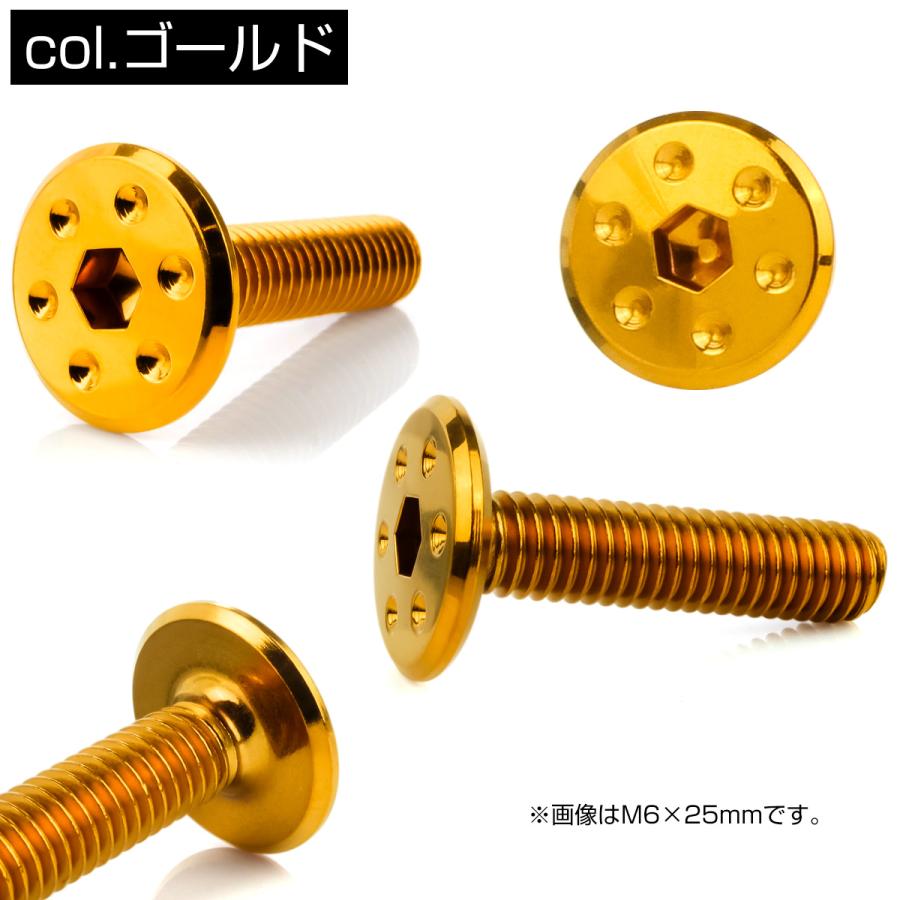 ステンレスボルト M4×15mm P0.7 ホールヘッド フラット 六角穴付 ボタンボルト SUS304 ゴールド TR0954 | ブランド登録なし | 02