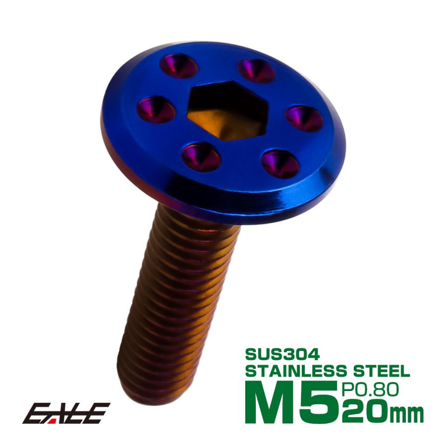 ステンレスボルト M5×20mm P0.8 ホールヘッド フラット 六角穴付 ボタンボルト SUS304 焼きチタンカラー TR0975 | ブランド登録なし
