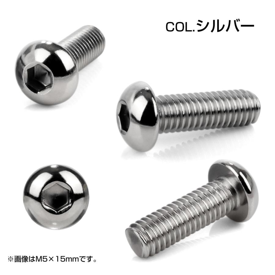 ボタンボルト M5×12mm P0.8 SUS304 ステンレスボルト 六角穴 シルバー TR0985 | ブランド登録なし | 02