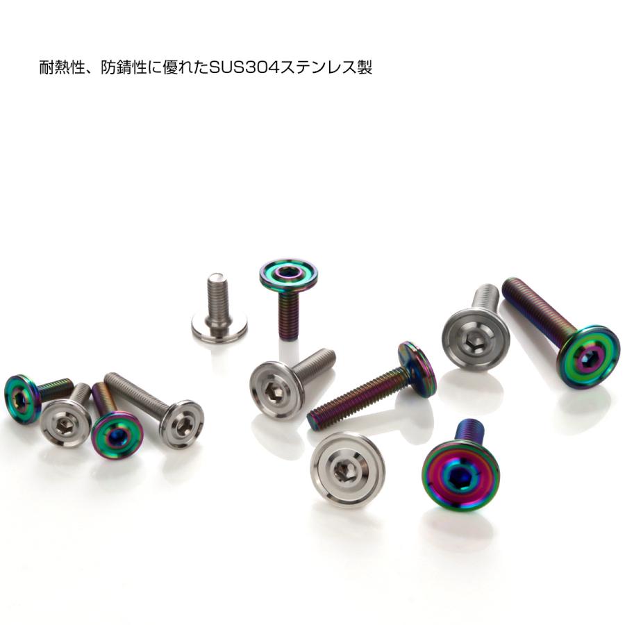 ボタンボルト M5×20mm P0.8 薄型 デザインヘッド フラット SUS304 六角穴 カスタムボルト マット レインボーグリーン TR1212 | ブランド登録なし | 03