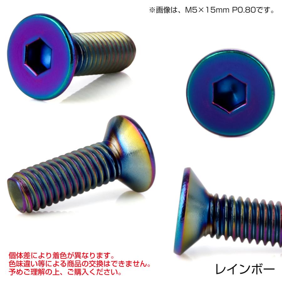 皿ボルト M5×15mm P0.8 フラットヘッド SUS304 ステンレス 六角穴 皿キャップ レインボー 虹色 TR1228 | ブランド登録なし | 02