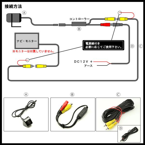 縦横兼用 多機能型 汎用 CCD バックカメラ 広角170° フロントカメラに