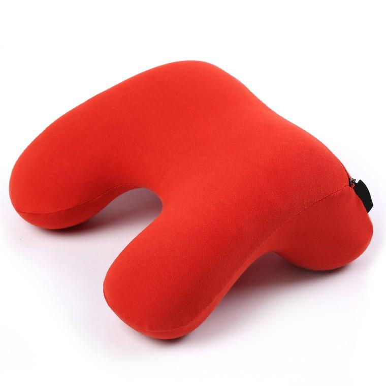 ネックピロー ナップピロー レッド 赤 昼寝 枕 デスク 飛行機 首 低反発 トラベル 旅行 機内 用 クッション nap pillow