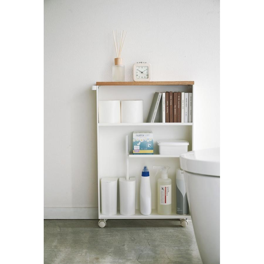 週末セール山崎実業タワーハンドル付きスリムトイレワゴン隙間収納新品未使用白 山崎実業 タワー トイレ ラック おしゃれ トイレ 収納 薄型 ハンドル