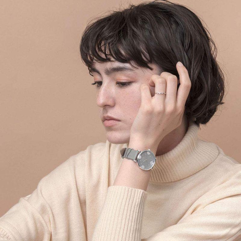新作入荷 人気 シルバー 女性 婦人 33mm 防水 グレー レディース 腕時計 ブランド Ashgra Dot Croce Nuwl シンプル 時計 腕時計 Michiganestateplanning Com
