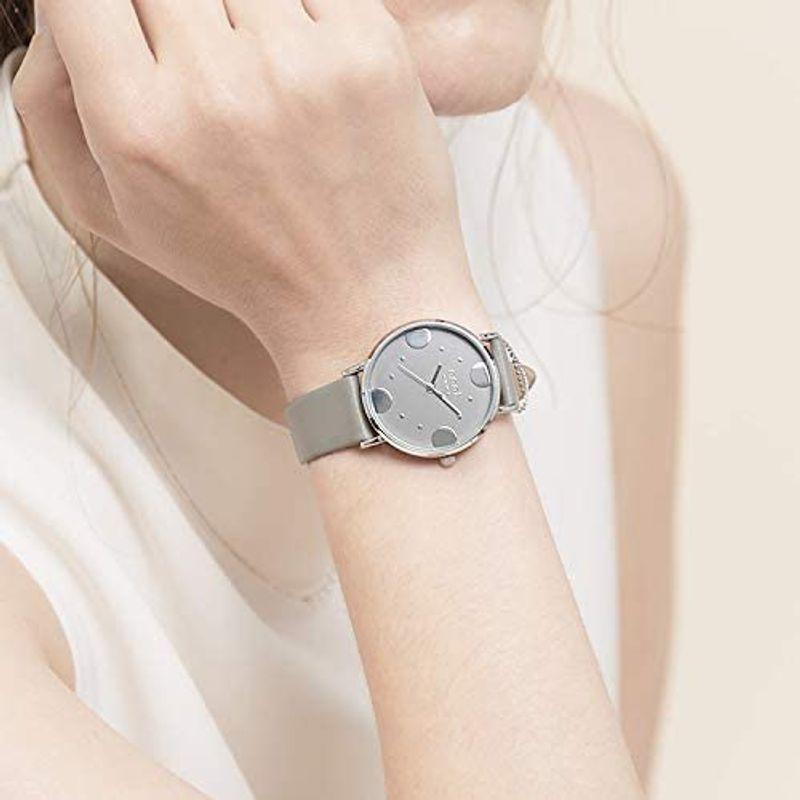 新作入荷 人気 シルバー 女性 婦人 33mm 防水 グレー レディース 腕時計 ブランド Ashgra Dot Croce Nuwl シンプル 時計 腕時計 Michiganestateplanning Com