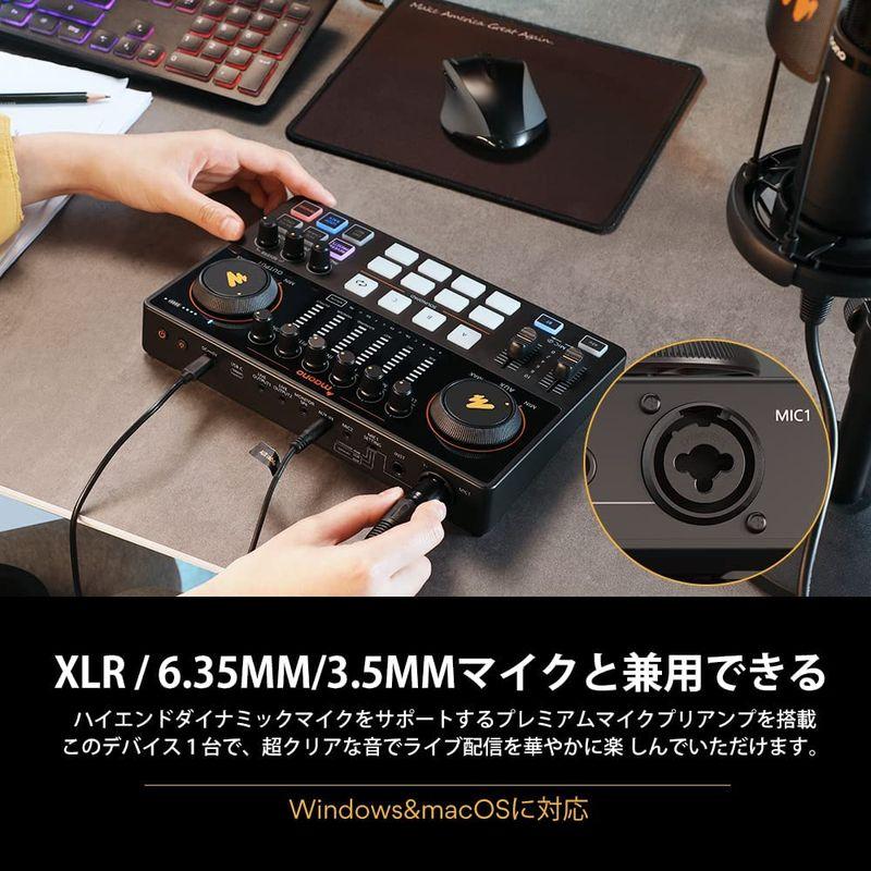 MAONO オーディオミキサー オーディオインターフェース Mixer ポッドキャストステレオミキサー XLR-XLR 3.5MM 6.35