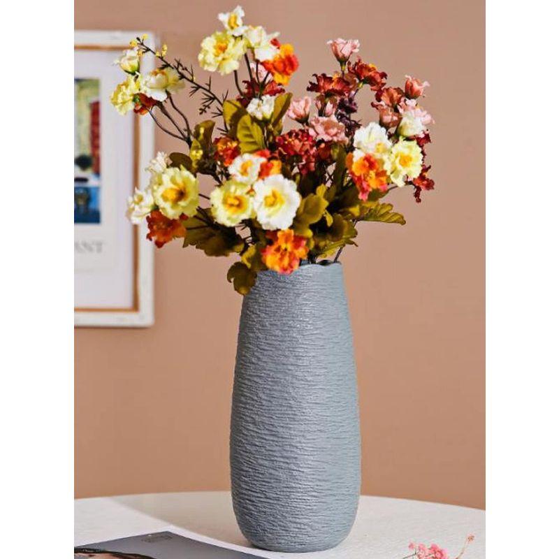 花瓶 フラワーベース陶器北欧 花器 ホワイト 陶磁 花器 セラミック (ブルー) 花瓶