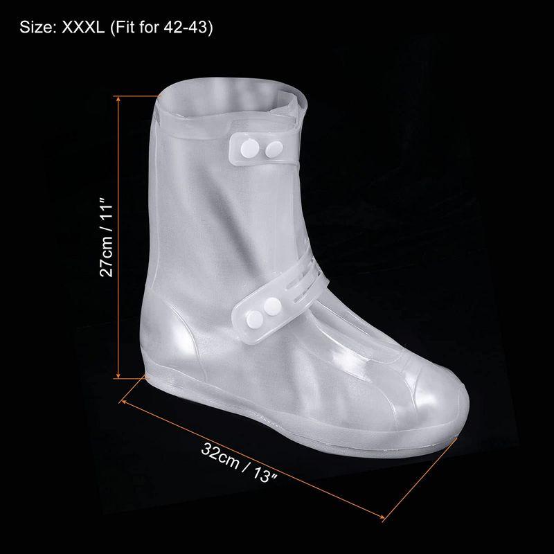 PATIKIL L 防水レインブーツ靴カバー 1ペア PVC 再利用可能 滑り止めオーバーシューズ 雨よけ スノーブーツ・・・