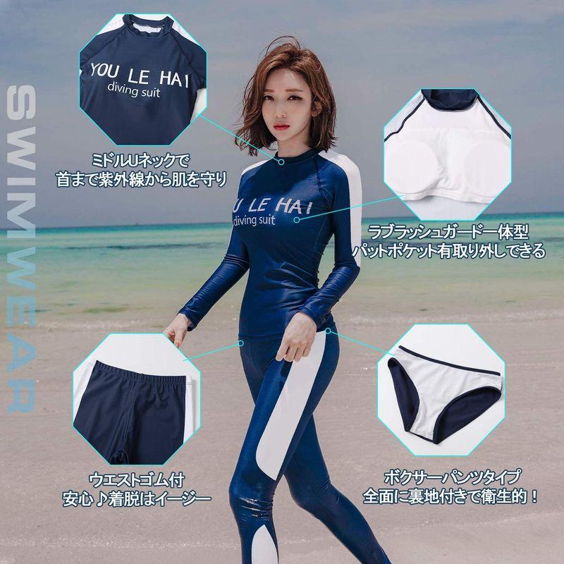 くらしを楽しむアイテム AMH 体型カバー フィットネス 水着 水着 レディース レディース 5点セット トップトップXL 3点セット セパレート ラッシュガード 体型カバー 水陸両用 大きいサイズ 可愛い UPF50+ UVカット率99% レディース ラッシュガード 体型カバー 水着 水陸両用