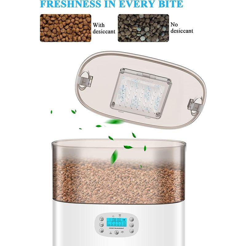 HoneyGuaridan 自動給餌器 猫 犬 小動物用 wifi接続 自動えさやり器 スマホ遠隔式 定時定量 1日6食 録音可 手動給餌可 自動給餌器 小動物用 wifi接続 自動えさやり器 スマホ遠隔式 定時定量 1日6食 録音可 手動給餌可