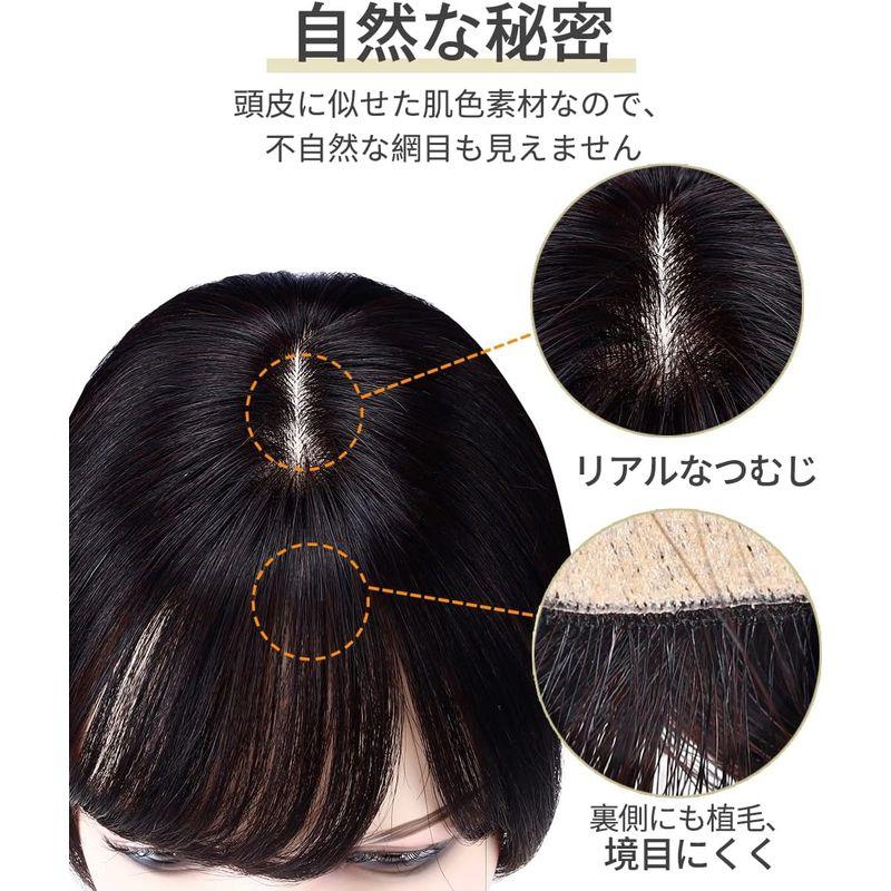 HIYE 人毛100% 部分ウィッグ 手植え リアル 分け目 前髪 ヘアーピース 横8cm縦12cm (バッツん自然黒， 20cm) 人毛100% 部分ウィッグ 手植え リアル 分け目 前髪 ヘアーピース 横8cm縦12cm バッツん自然黒， 20cm
