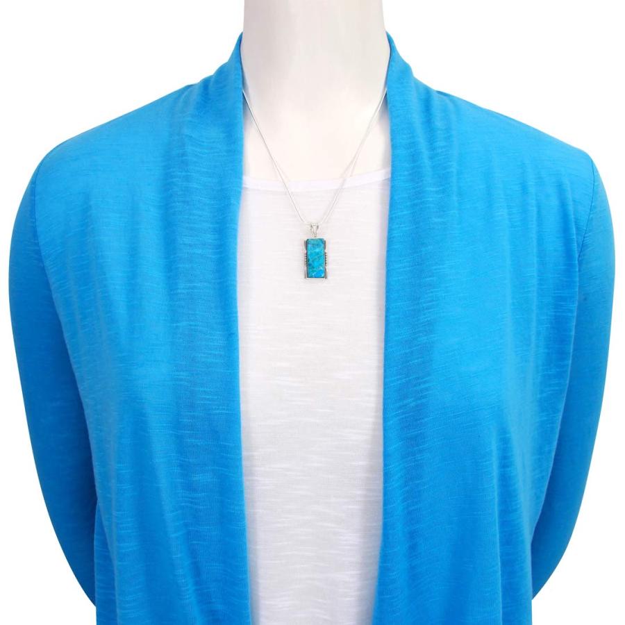 ジェムストーンペンダントネックレス 925スターリングシルバー＆ターコイズ＆宝石（長さ20インチ） Turquoise Penda 並行輸入品_3