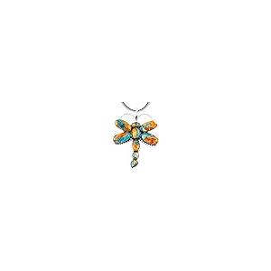 トンボ ターコイズネックレスペンダント スターリングシルバー 本物のターコイズと宝石 20インチ Dragonfly Turquo 並行輸入品_2